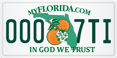 FL license plate 0007TI