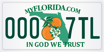 FL license plate 0007TL