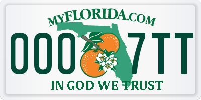 FL license plate 0007TT