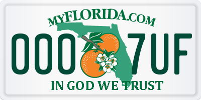 FL license plate 0007UF