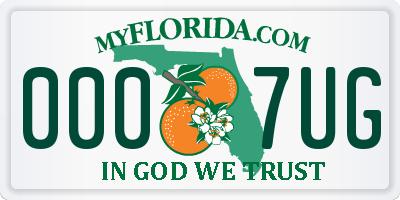 FL license plate 0007UG