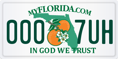 FL license plate 0007UH