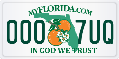 FL license plate 0007UQ