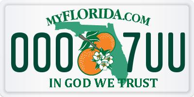 FL license plate 0007UU