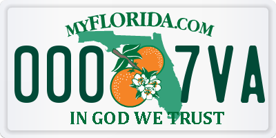 FL license plate 0007VA