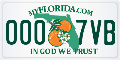 FL license plate 0007VB