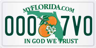 FL license plate 0007VO