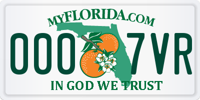 FL license plate 0007VR