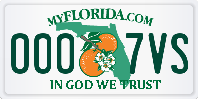 FL license plate 0007VS