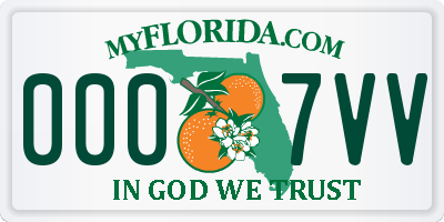 FL license plate 0007VV