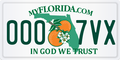 FL license plate 0007VX