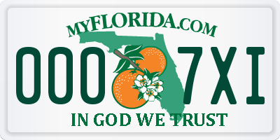 FL license plate 0007XI