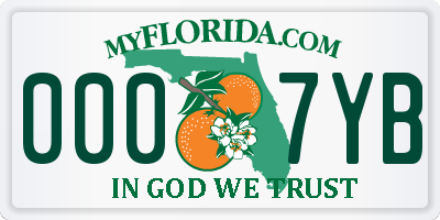 FL license plate 0007YB