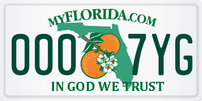FL license plate 0007YG
