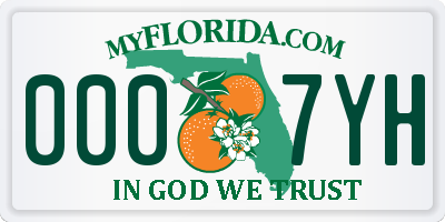 FL license plate 0007YH