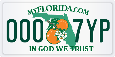 FL license plate 0007YP