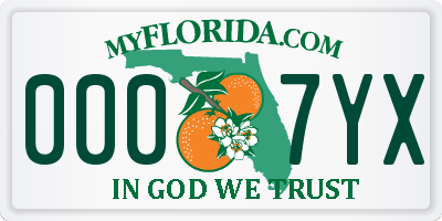 FL license plate 0007YX