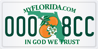 FL license plate 0008CC
