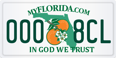 FL license plate 0008CL