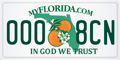 FL license plate 0008CN