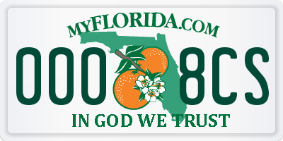 FL license plate 0008CS