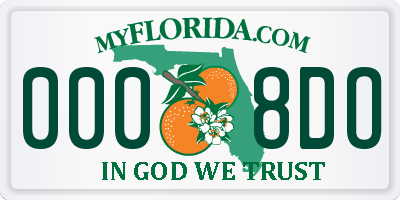 FL license plate 0008DO