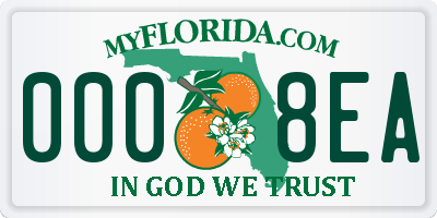 FL license plate 0008EA