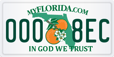 FL license plate 0008EC