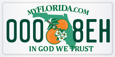 FL license plate 0008EH