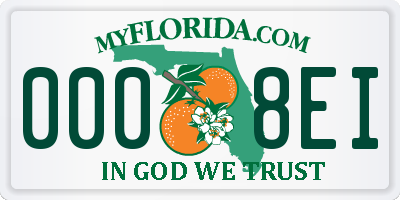 FL license plate 0008EI