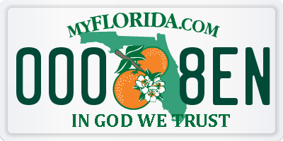 FL license plate 0008EN