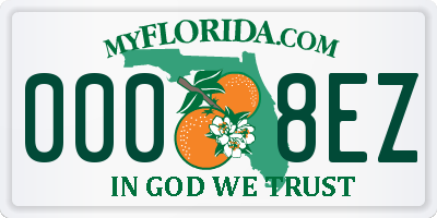 FL license plate 0008EZ