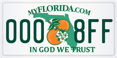 FL license plate 0008FF