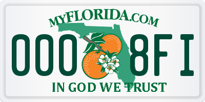 FL license plate 0008FI