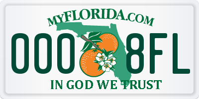 FL license plate 0008FL