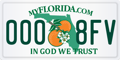 FL license plate 0008FV