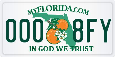 FL license plate 0008FY