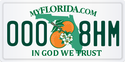 FL license plate 0008HM