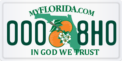 FL license plate 0008HO