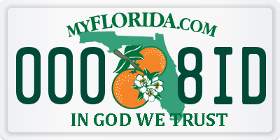 FL license plate 0008ID