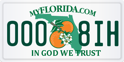 FL license plate 0008IH