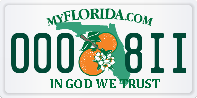 FL license plate 0008II