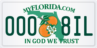 FL license plate 0008IL