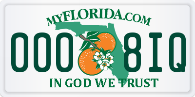 FL license plate 0008IQ