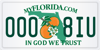 FL license plate 0008IU