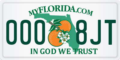 FL license plate 0008JT