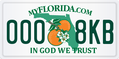 FL license plate 0008KB