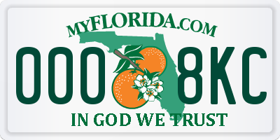 FL license plate 0008KC