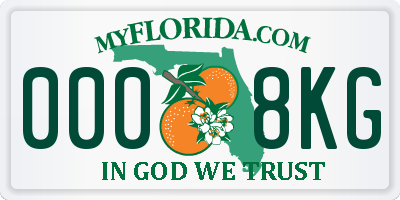 FL license plate 0008KG