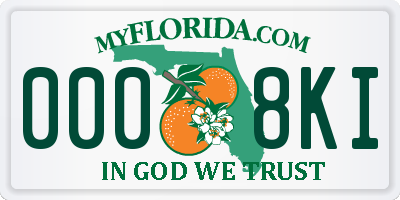 FL license plate 0008KI